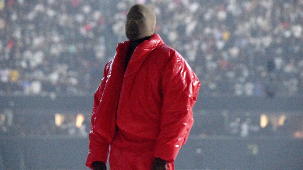 Kanye West is seen at ‘DONDA by Kanye West’ listening event at Mercedes-Benz Stadium on July 22, 2021 in Atlanta, Georgia. (KEVIN MAZUR/GETTY IMAGES FOR UNIVERSAL MUSIC GROUP)