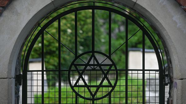 A wicket gate with the Star of David at Remah Synagogue cemetary, in Krakow-Kazimierz. area, in Krakow, Poland on June 12, 2022. Otto von Wachter was the goevrnor of Krakow. ARTUR WIDAK/NURPHOTO VIA GETTY IMAGES 