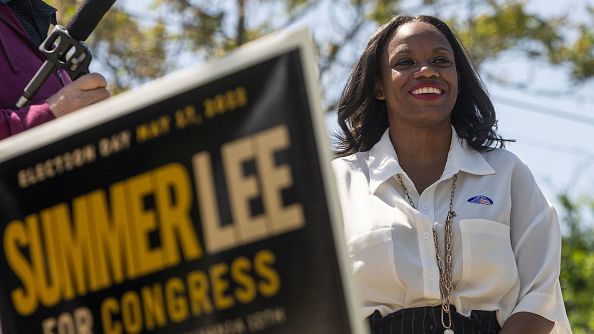 Summer Lee, Democratic Representative candidate for Pennsylvania, in Pittsburgh, Pennsylvania, on May 17, 2022. Pennsylvania is at the heart of a dramatic midterm primary election race. NATE SMALLWOOD/BLOOMBERG VIA GETTY IMAGES 