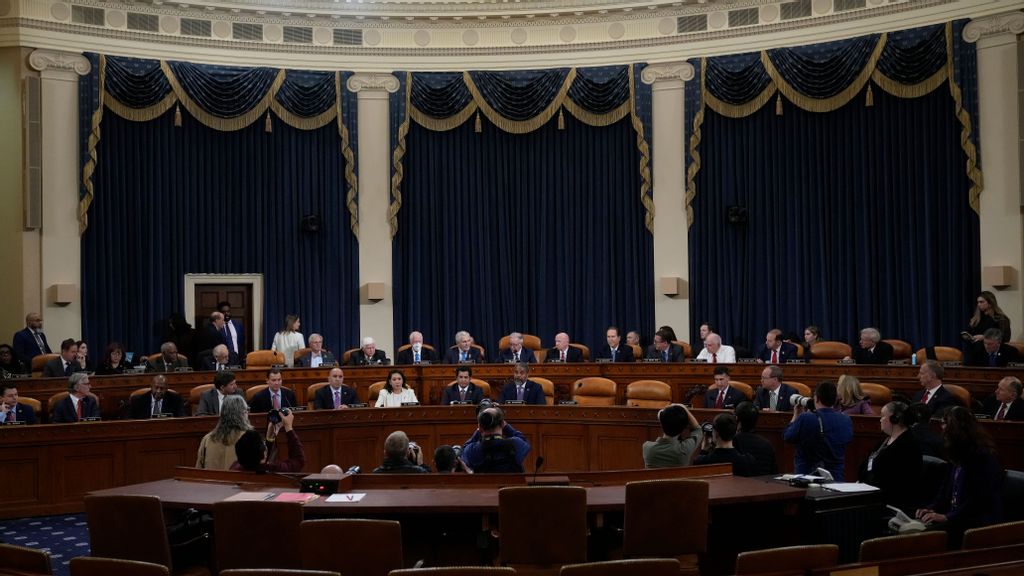 The House Ways and Means Committee convenes for a meeting on Capitol Hill on December 20, 2022, in Washington, DC. The committee is meeting to discuss former President Donald Trump’s tax returns and whether to release the information to the public. The former president's tax returns were made public showing his returns from 2015 to 2020 during his time in office including redaction. DREW ANGERER/BENZINGA