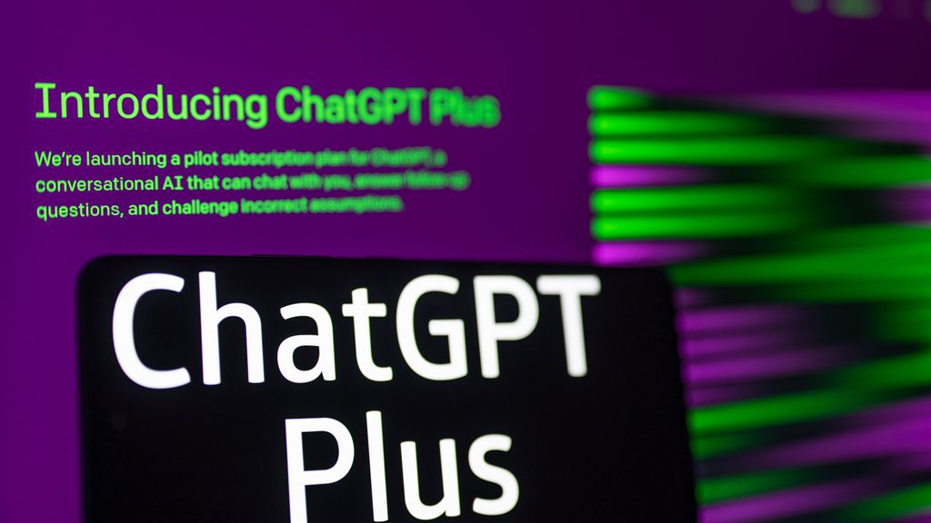 ChatGPT Plus sing displayed on mobile and OpenAI web page are seen in this photo illustration. On 5 February 2023 in Brussels, Belgium (Jonathan Raa/Getty Images). 