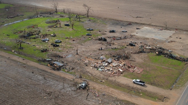 Nothing was left of Gene Fulton's auto shop after a tornado landed in Rolling Fork, Mississippi, on March 24. BILL WADELL/ACCUWEATHER