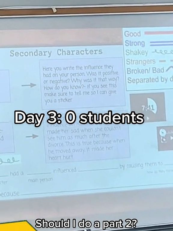 Read-y to go: Teacher writes random things on the board to check students are paying attention