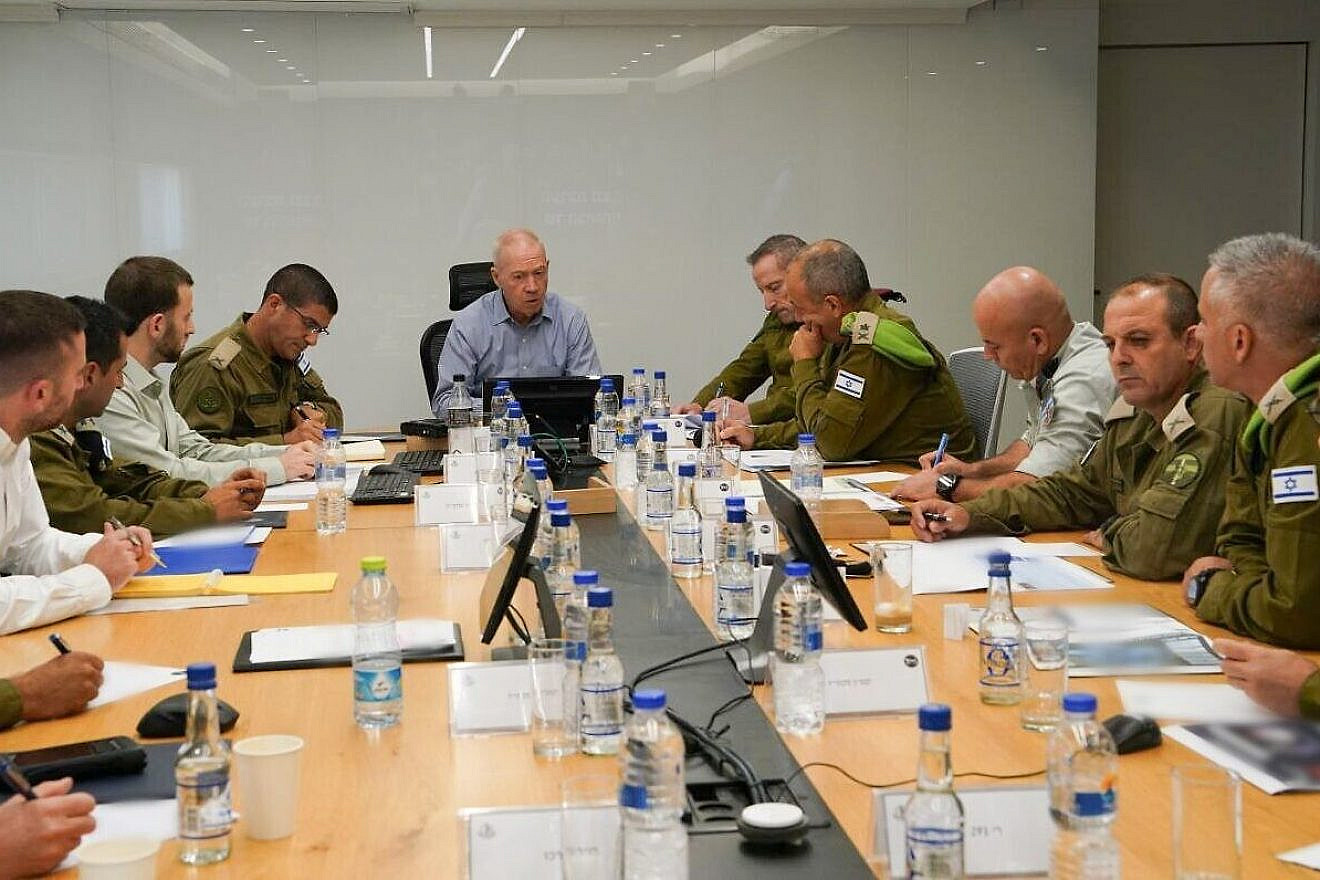 <p>Defense Minister Yoav Gallant meets with IDF commanders at IDF Central Command HQ in Jerusalem on Aug. 23, 2023. ARIEL HERMONI/DEFENSE MINISTRY.</p>