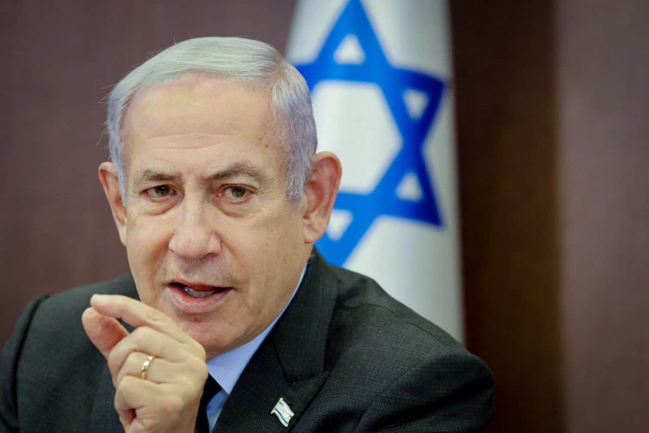 <p>Prime Minister Benjamin Netanyahu leads a Cabinet meeting in Jerusalem, July 2, 2023. The PM said that Israel has been very careful to keep confidential meetings with Arab leaders secret. <br>MARC ISRAEL SELLEM/POOL.</p>