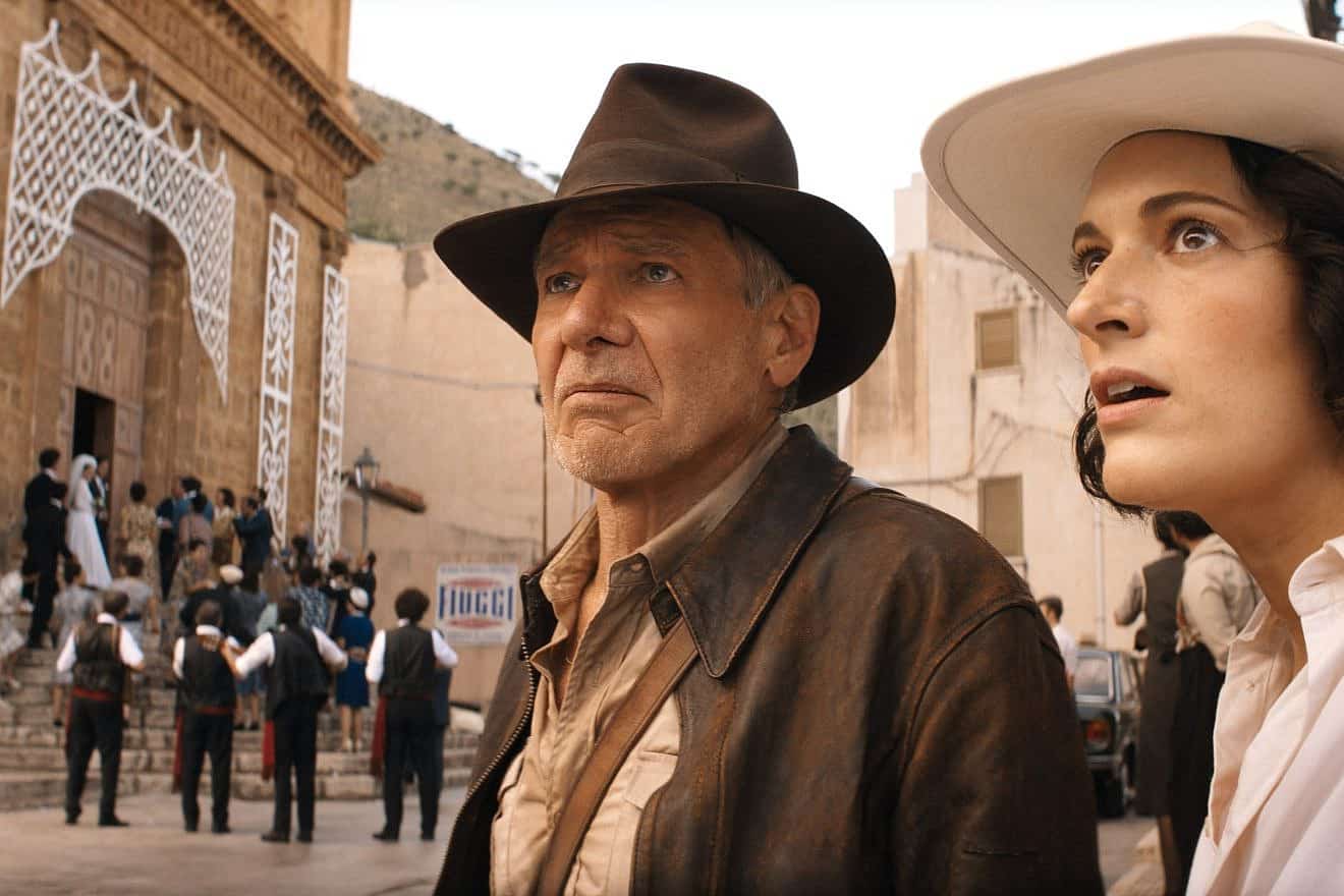 <p>Harrison Ford and Phoebe Waller-Bridge in the 2023 film “Indiana Jones and the Dial of Destiny.” Credit: Disney.</p>