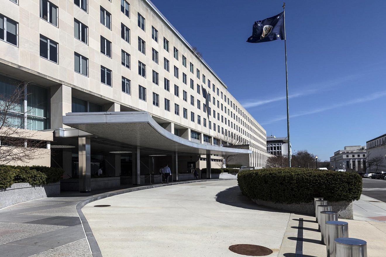 <p>The South entrance of the Harry S. Truman Federal Building which is the headquarters of the U.S. Department of State.The State Department's spokesperson called an attack under investigation in Israel a terrorist incident, The thinking is that it was a terror attack, and we are concerned about it, and that’s why we called it that. CAROL M.SMITH/LIBRARY OF CONGRESS.</p>