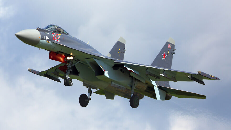 <p>A Russian Air Force Sukhoi Su-35 fighter jet lands at Kubinka Air Base. Lt. Gen. Alexus Grynkewich, combined forces air component commander for U.S. Central Command, expressed dismay on June 21 during a briefing with reporters about Russian pilots’ increasingly dangerous behavior. FASTTAILWIND/SHUTTERSTOCK</p>