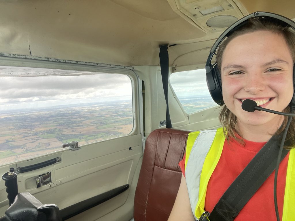 Mollie Wadsworth, 17, passed her test after spending seven weeks of her summer learning how to fly a plane. The teenager has gained her private pilot license before passing her driving test - and even claims it's 'easier' to fly than drive a car. PHOTO BY MOLLIE WADSWORTH/SWNS