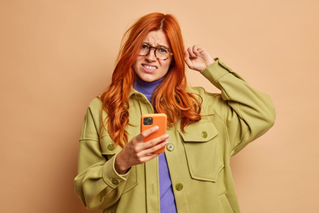 A woman taking curiosity thinking of not having a phone. But people would only be able to manage an average of five hours and 11 minutes without their phone, relying on it for online banking (44 percent), social media (38 percent) and maps and directions (34 percent). CAST OF THOUSANDS/SWNS TALKER
