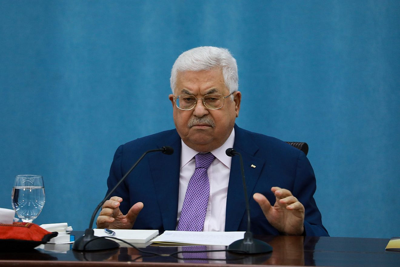 <p>PA President Mahmoud Abbas delivers a speech at P.A. headquarters in Ramallah in 2020. Ramallah has expressed strong condemnation and outrage over campaign against Abbas for quoting academic and historical quotations on the Nazi holocaust. FLASH90.</p>