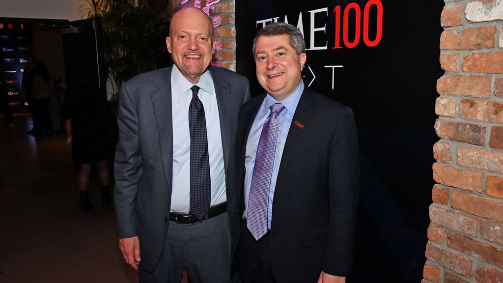 (L-R) Jim Cramer and Edward Felsenthal attend TIME100 Next Gala at SECOND Floor on October 25, 2022, in New York City. CRAIG BARRITT/BENZINGA