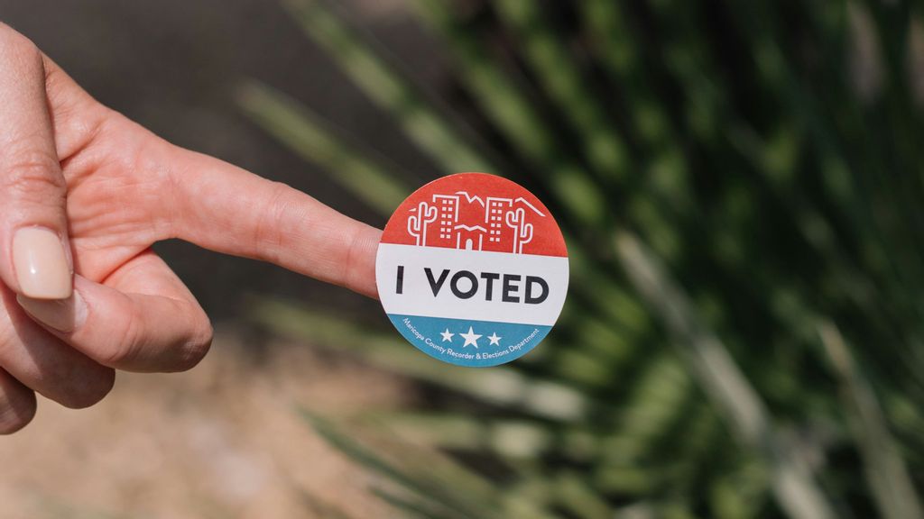  An I Voted sticked on display. The GOP primary for Arizona for the congressional race will take place on July 30. (PHILLIP GOLDSBERRY/UNSPLASHED)     