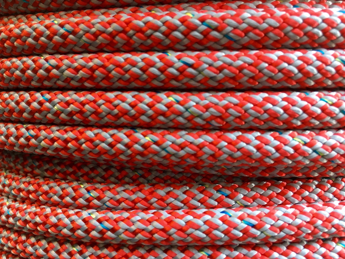Liros Herkules Vision - Polyester rope, braided, 32-plaited, grey/red, Ø: 8mm
