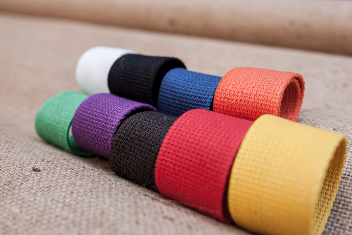 Sangle coton, type ceinture de judo, jaune, largeur: 40,00mm