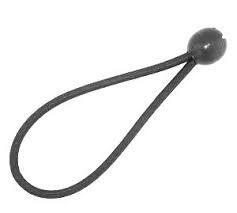 Elastic Loop with Ball – Black Bungee Ø 6 mm – Usable Length 18 cm