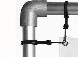 Elastic loop (bungee) with metal hook, black bungee Ø 6.00 mm, length: 25 cm
