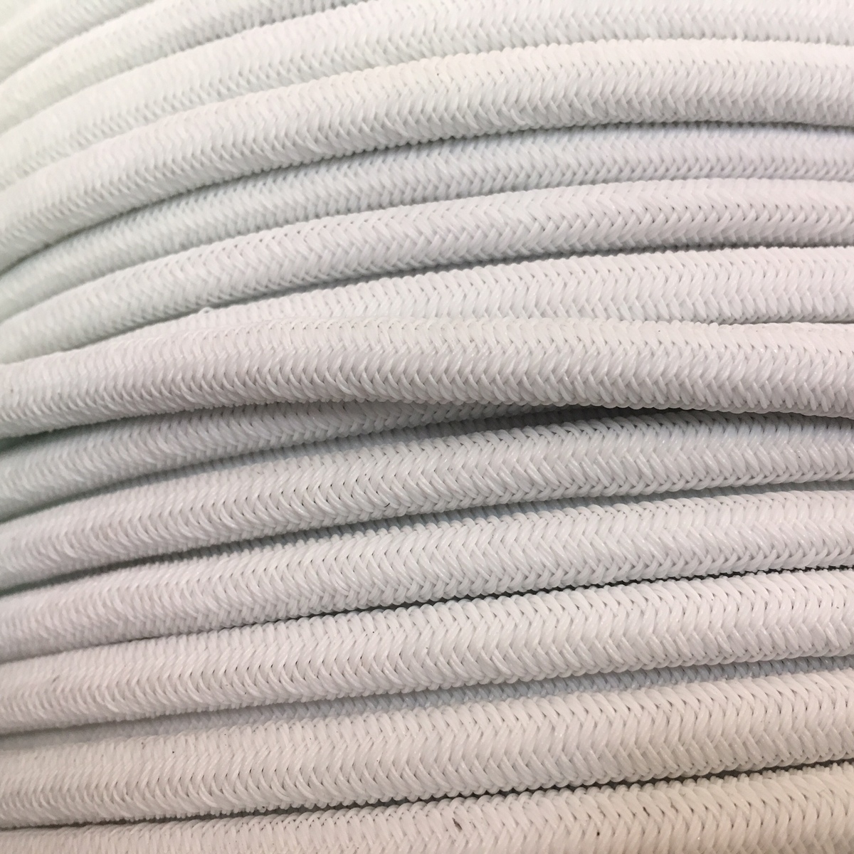 Sandow (elastische touw), monofilament kern, polyethyleen mantel, wit, Ø: 8,00mm, 100M