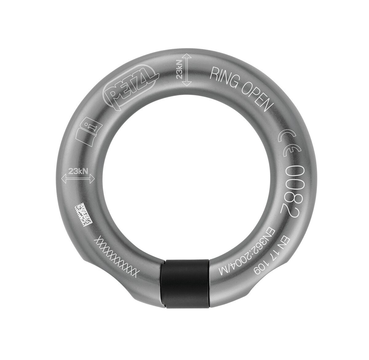 Petzl RING OPEN - Connexion ring, anthracite grey