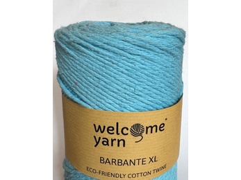 Recycled cotton rope, twisted, turquoise, Ø: 3.00 mm