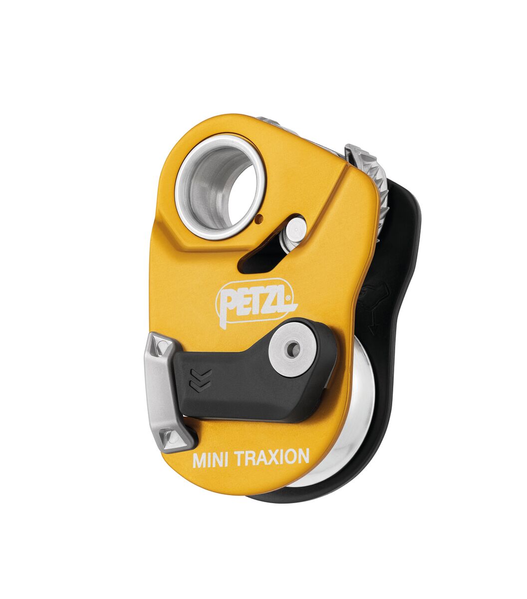 Petzl MINI TRAXION - Poulie-bloqueur imperdable et compacte à haut rendement