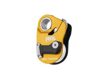 Petzl MINI TRAXION - Compacte, verliesvrije katrol met geïntegreerde stijgklem en hoog rendement