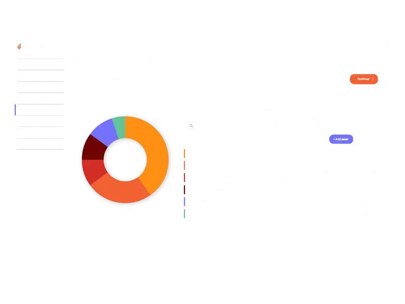 Fundment platform user interface example