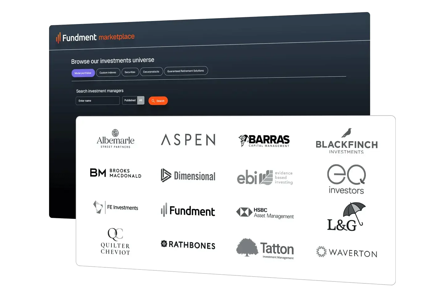 Fundment platform user interface example