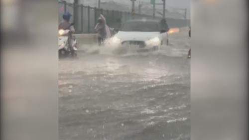 雙北下晡落雷公雨 部份地區積水淹跤腿