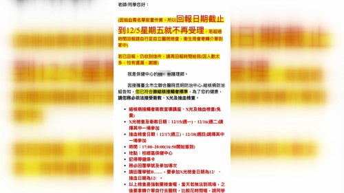 臺大煏肺癆箍900位接觸者 石崇良：毋是群聚