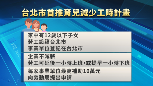 推家長「育囝減工時」 戶口、上班攏佇臺北適用