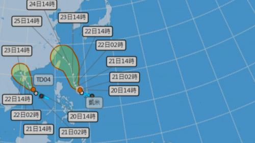 菲國東爿海面熱帶低壓 結做輕度風颱「凱米」