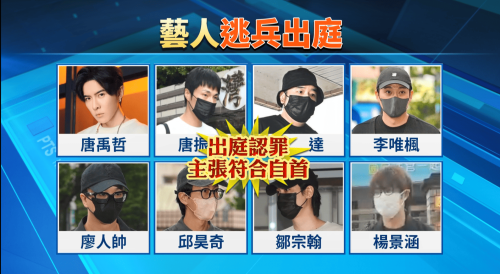 9藝人閃做兵案 佇法庭認罪望減輕罪刑、寄罪