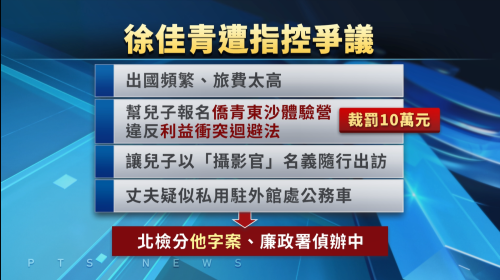 𤆬後生出訪、翁婿駛公務車 徐佳青特權爭議