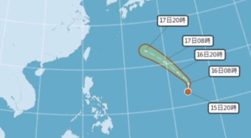 輕颱「葡萄桑」拜四上倚臺灣 北部、東部防大雨