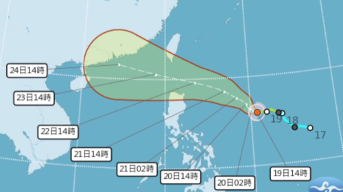 「樺加沙」可能變強度風颱 後禮拜一影響臺灣