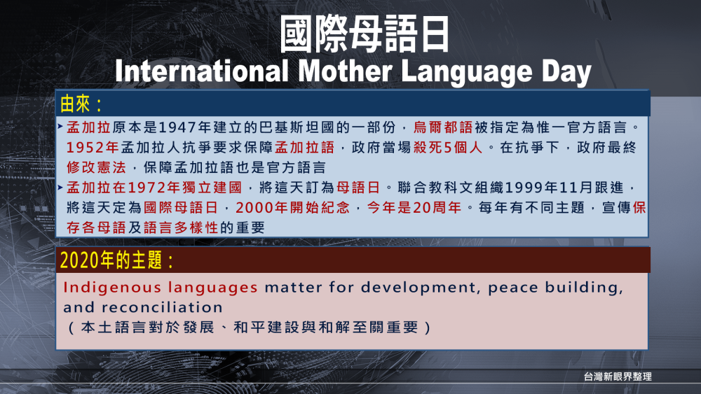 世界母語日20周年 臺灣母語危機按怎救?