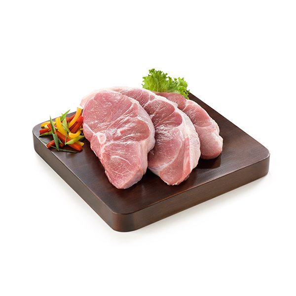 Chuleta brazuelo cerdo sin piel <br> Rango 1.4 a 1.6 Kg.