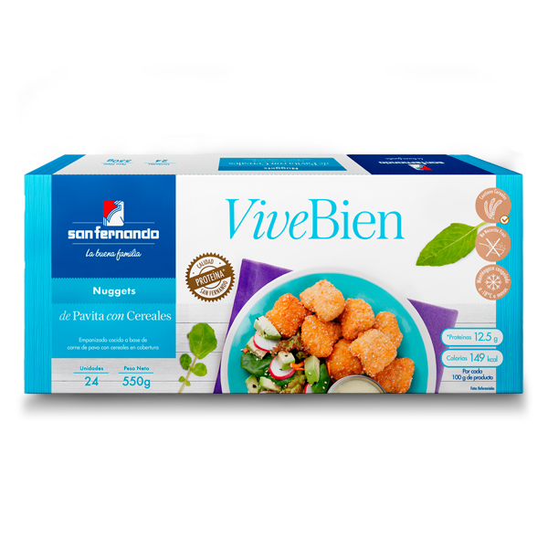 ViveBien - Nuggets de pavita con cereales x 24 und