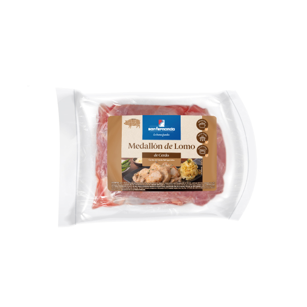 Medallón de lomo de cerdo <br> Rango 0.7 a 0.9 Kg.