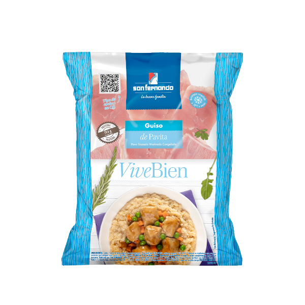 Guiso de Pechuga de Pavita bolsa x 500 Gr.