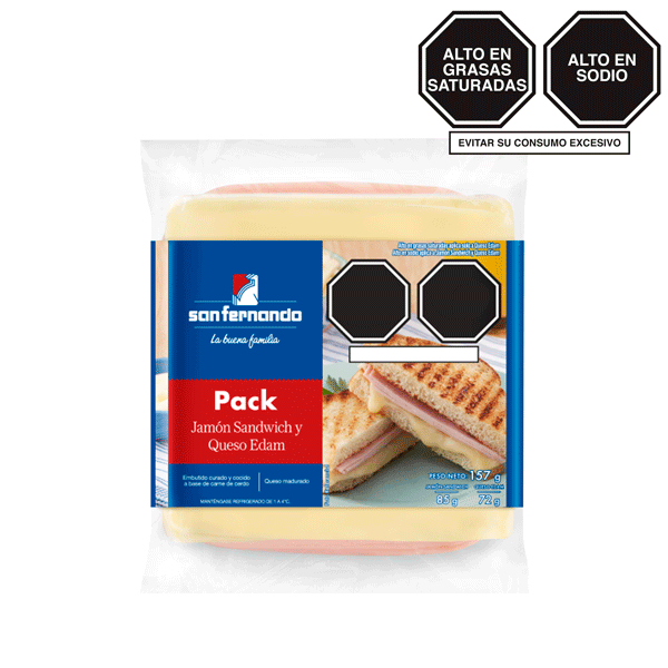Jamón sándwich 85 Gr + Queso edam 72 Gr