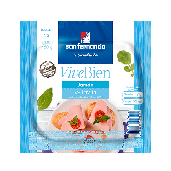 Jamón de Pavita Vive Bien x 460 Gr.