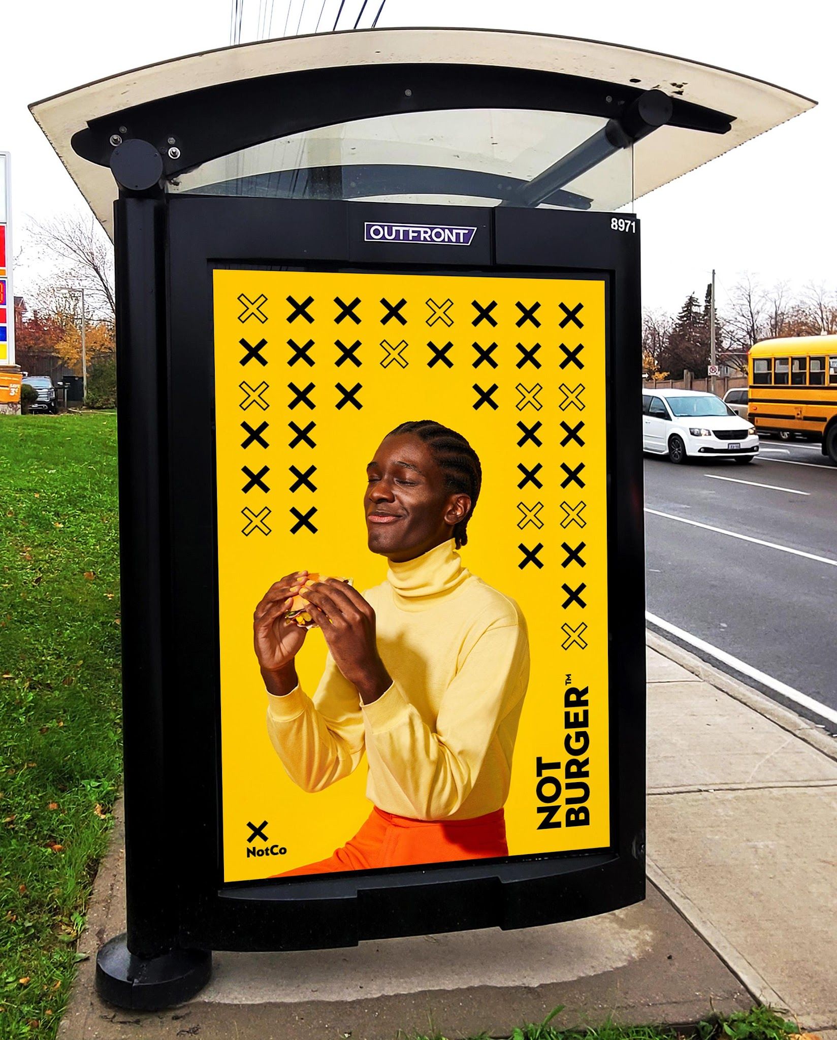 NotBurger bus shelter ad