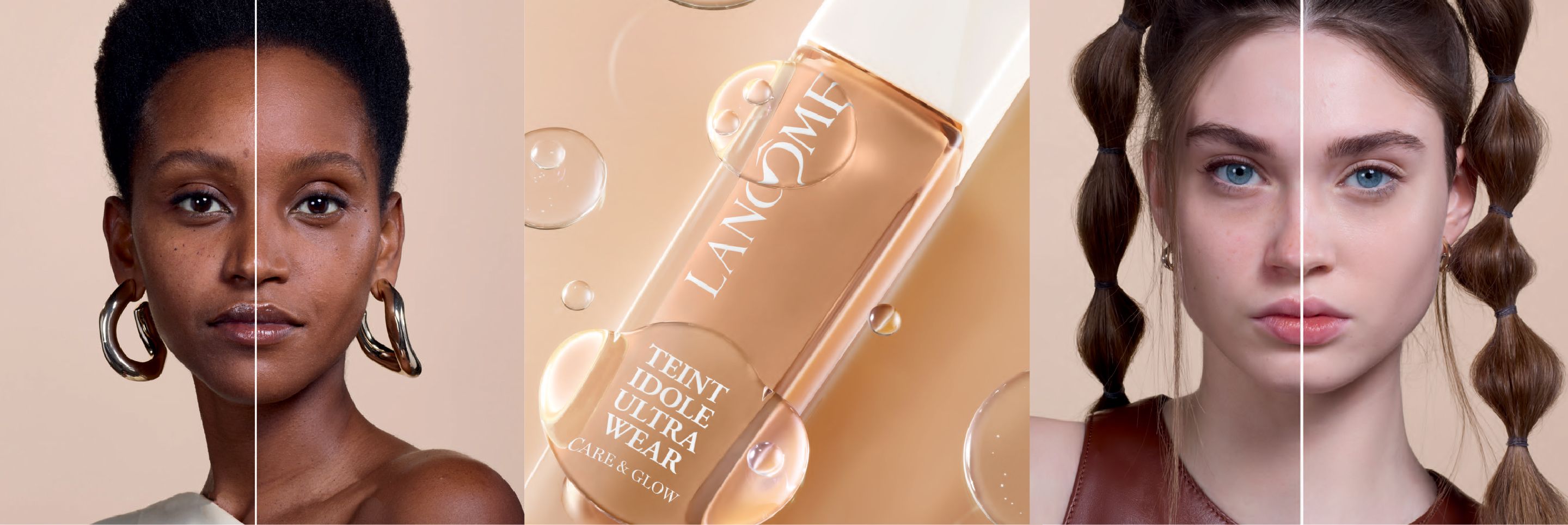 L'Oréal packaging featuring two women and Lancôme Ultra Wear