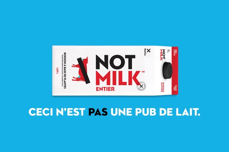 French NotMilk ad that says "Ceci n'est pas une pub de lait"