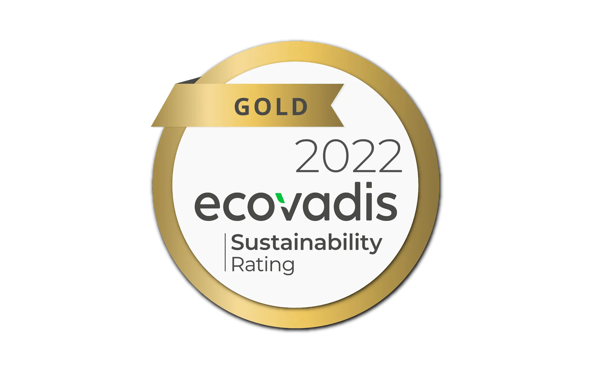 Ecovadis 2022 badge with gold sustainability rating