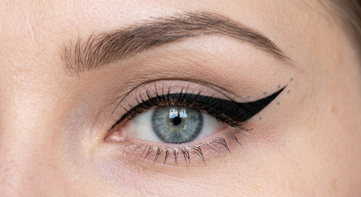 cat eye wing liner technique for easy halloween makeup on beginner level