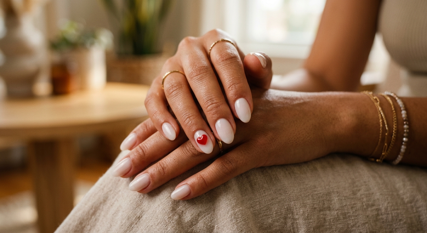 3d sculpted gel hearts valentine's day nails