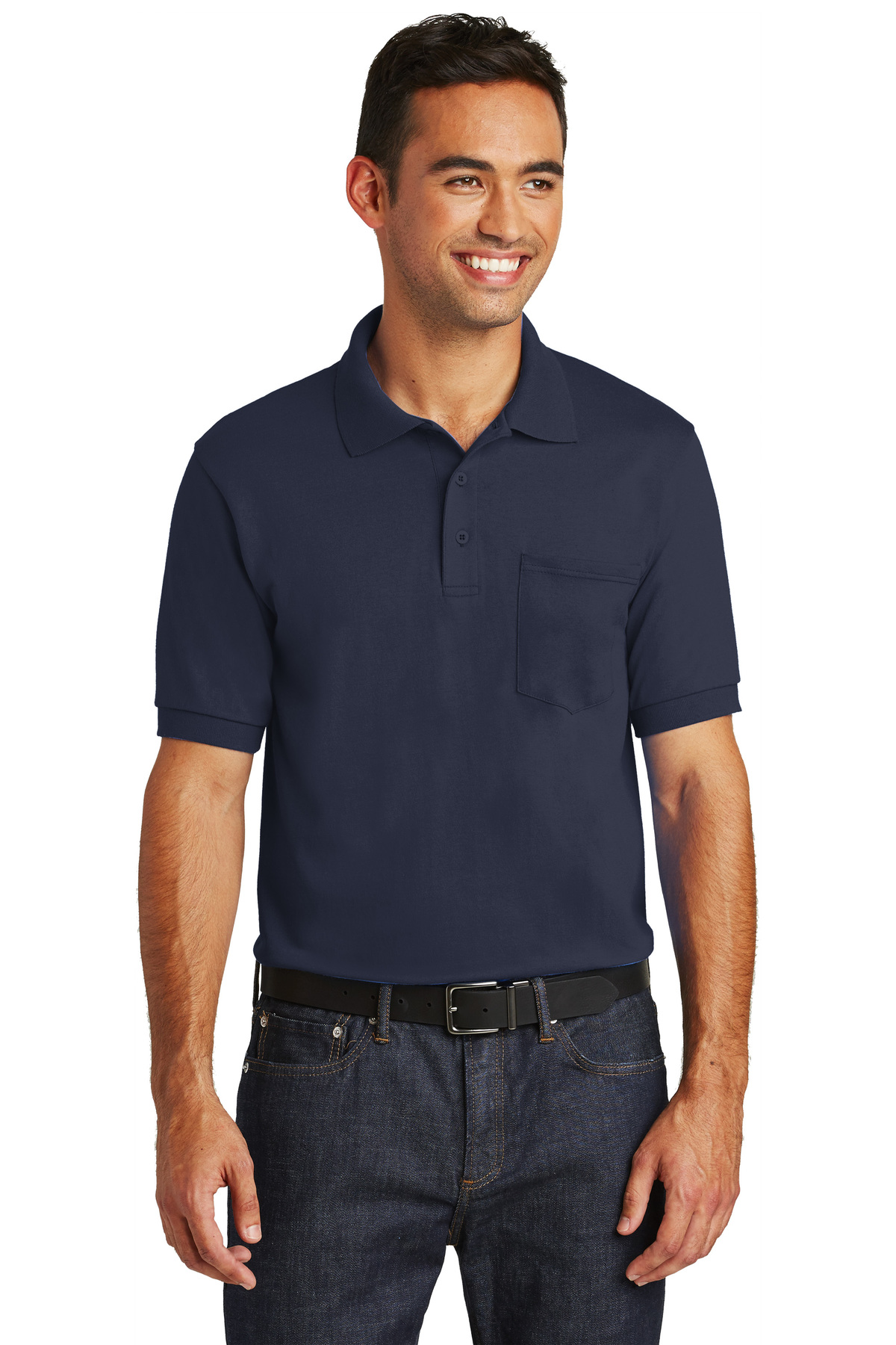 Port & Company® Core Blend Jersey Knit Pocket Polo Navy